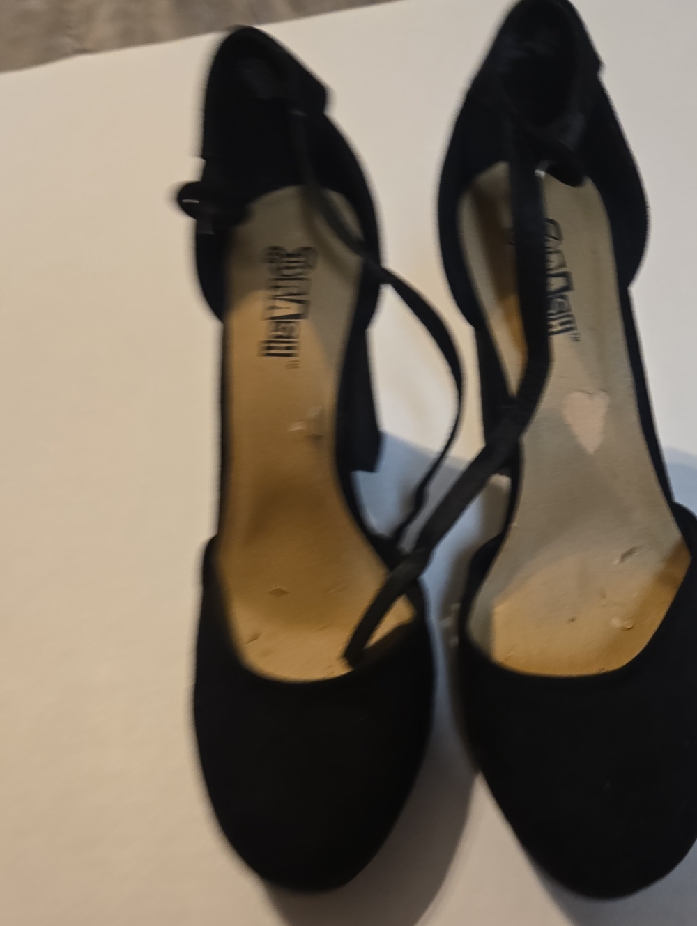 Brash Black Strappy Closed-Toe Heels